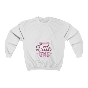 Adult Sweatshirt Unisex Heavy Blend - Pregnancy Pregnant - Hello Little One Pink