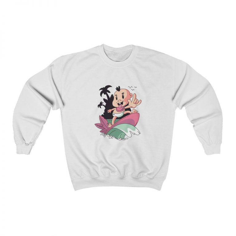 Adult Sweatshirt Unisex Heavy Blend - Surfing Baby
