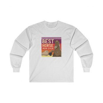 Adult Ultra Cotton Long Sleeve Tee - Best Horse Mom Ever