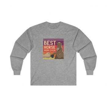 Adult Ultra Cotton Long Sleeve Tee - Best Horse Mom Ever