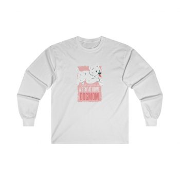 Adult Ultra Cotton Long Sleeve Tee - I Just Want to be a Stay at Home Dog Mom Morkie