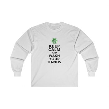 Adult Ultra Cotton Long Sleeve Tee - Keep Calm and Wash Your Hands