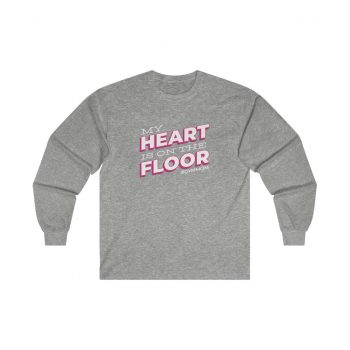 Adult Ultra Cotton Long Sleeve Tee - My Heart is on the Floor Gym Mom