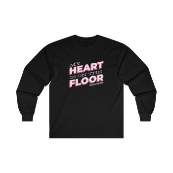 Adult Ultra Cotton Long Sleeve Tee - My Heart is on the Floor Gym Mom