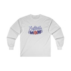 Adult Ultra Cotton Long Sleeve Tee - Softball Mom Baseball