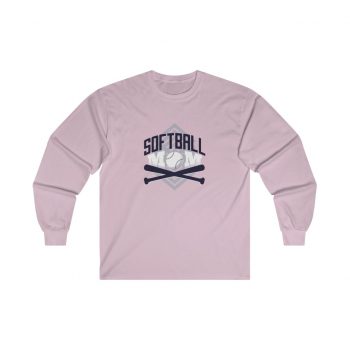 Adult Ultra Cotton Long Sleeve Tee - Softball Mom Baseball Bat