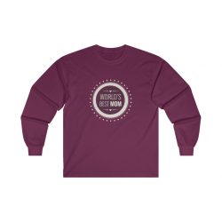 Adult Ultra Cotton Long Sleeve Tee - World's Best Mom Stars Hearts