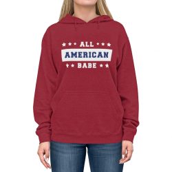 Adult Unisex Hoodie - 4th Of July All American Babe Girl