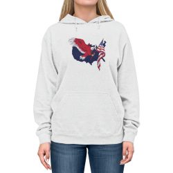 Adult Unisex Hoodie - American Eagle USA Map Flag