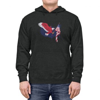 Adult Unisex Hoodie - American Eagle USA Map Flag