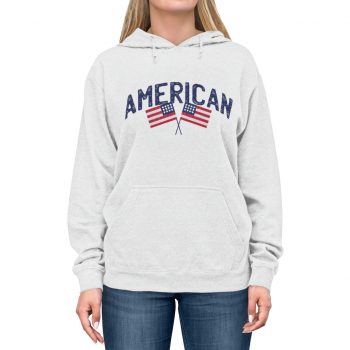 Adult Unisex Hoodie - American Two USA Flags