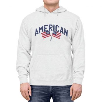 Adult Unisex Hoodie - American Two USA Flags