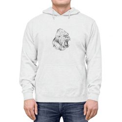 Adult Unisex Hoodie - Angry Ape Gorilla Drawing