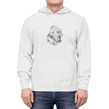 Adult Unisex Hoodie - Angry Ape Gorilla Drawing