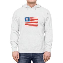 Adult Unisex Hoodie - Baseball American Flag