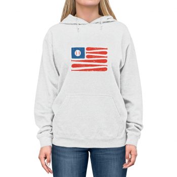 Adult Unisex Hoodie - Baseball American Flag