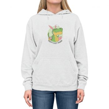 Adult Unisex Hoodie - Dinosaur Easter Bunner - T-Rex Tyrannosaurus with Bunny Ears