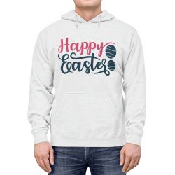 Adult Unisex Hoodie - Easter Greetings - Blue Turquoise Teal