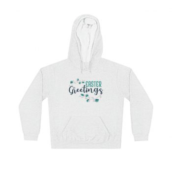 Adult Unisex Hoodie - Easter Greetings - Blue Turquoise Teal