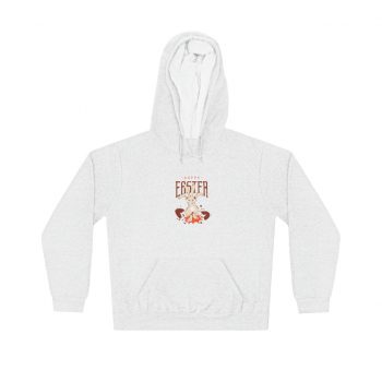 Adult Unisex Hoodie - Easter Greetings - Happy Easter - Bunny Jumping on Eggs