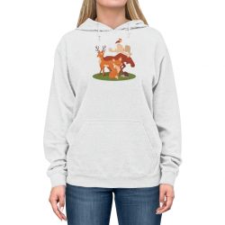 Adult Unisex Hoodie - Forest Animals Fox Deer Moose Possum