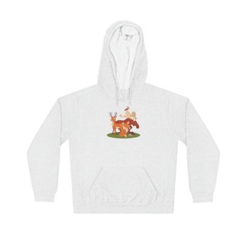 Adult Unisex Hoodie - Forest Animals Fox Deer Moose Possum