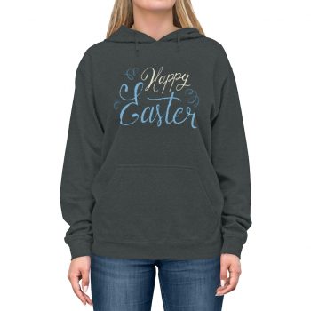 Adult Unisex Hoodie - Happy Easter - Black Blue White