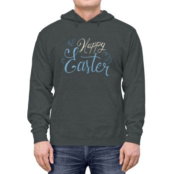 Adult Unisex Hoodie - Happy Easter - Black Blue White