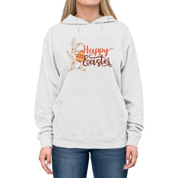 Adult Unisex Hoodie - Happy Easter - Bunny Holding an Easter Egg