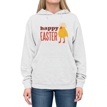 Adult Unisex Hoodie - Happy Easter - Chick Wearing a Broken Egg