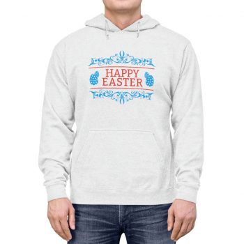 Adult Unisex Hoodie - Happy Easter - Red Blue