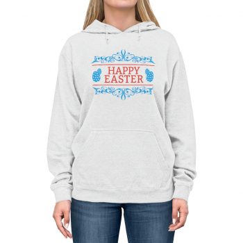 Adult Unisex Hoodie - Happy Easter - Red Blue