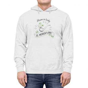 Adult Unisex Hoodie - Have a Lucky St Patricks Day Pipe Clover Shamrock