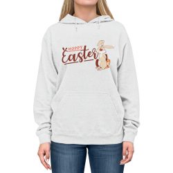 Adult Unisex Hoodie - Hoppy Easter - Happy Easter Bunny Eggs