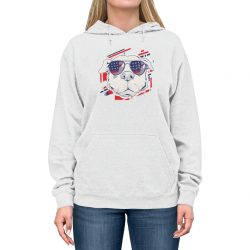 Adult Unisex Hoodie - Pitbull Pit bull USA American Flag