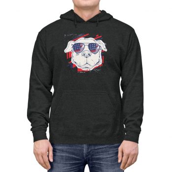 Adult Unisex Hoodie - Pitbull Pit bull USA American Flag