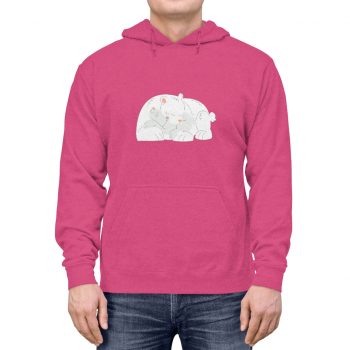 Adult Unisex Hoodie - Polar Bear Mom and Baby