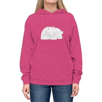 Adult Unisex Hoodie - Polar Bear Mom and Baby