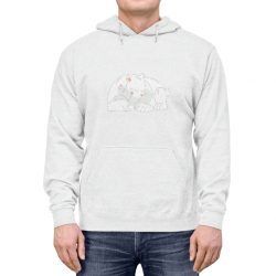 Adult Unisex Hoodie - Polar Bear Mom and Baby