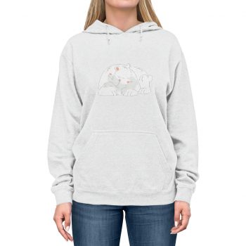 Adult Unisex Hoodie - Polar Bear Mom and Baby