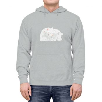 Adult Unisex Hoodie - Polar Bear Mom and Baby