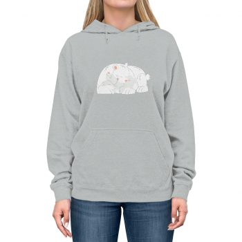 Adult Unisex Hoodie - Polar Bear Mom and Baby