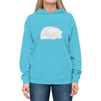 Adult Unisex Hoodie - Polar Bear Mom and Baby