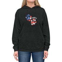 Adult Unisex Hoodie - Purrica Cat Footprint USA America Flag