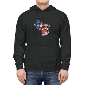 Adult Unisex Hoodie - Purrica Cat Footprint USA America Flag