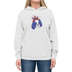 Adult Unisex Hoodie - Ragnar Dog American Puppy 4th July Hat