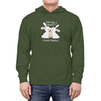 Adult Unisex Hoodie Several Colors - Bunny Kisses Easter Wishes