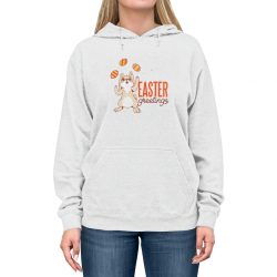 Adult Unisex Hoodie Several Colors - Easter Greetings - Bunny Eggs