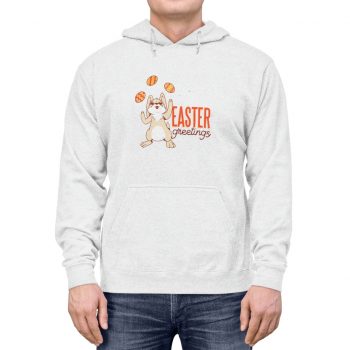 Adult Unisex Hoodie Several Colors - Easter Greetings - Bunny Eggs