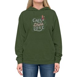 Adult Unisex Hoodie Several Colors - Green Drunk Love St Patrick's Day Leprechaun Beer